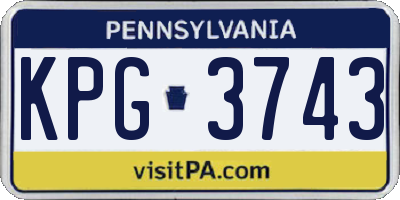 PA license plate KPG3743