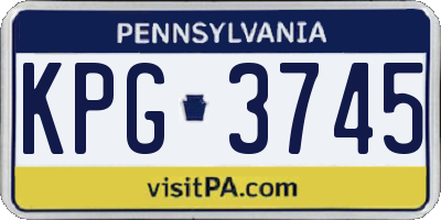 PA license plate KPG3745