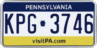 PA license plate KPG3746