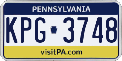 PA license plate KPG3748