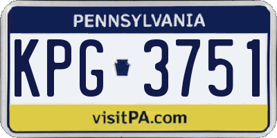 PA license plate KPG3751