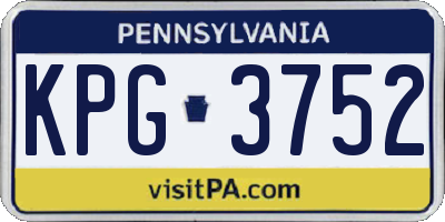 PA license plate KPG3752