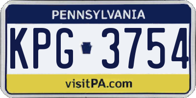 PA license plate KPG3754