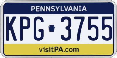 PA license plate KPG3755