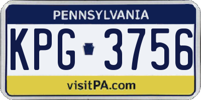 PA license plate KPG3756