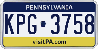 PA license plate KPG3758