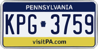 PA license plate KPG3759