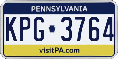 PA license plate KPG3764