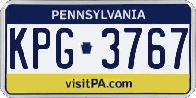 PA license plate KPG3767