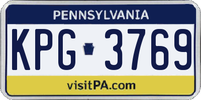 PA license plate KPG3769