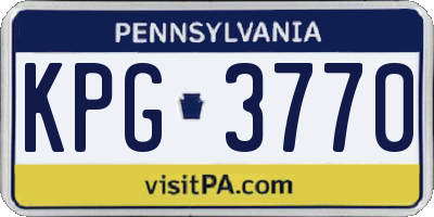 PA license plate KPG3770