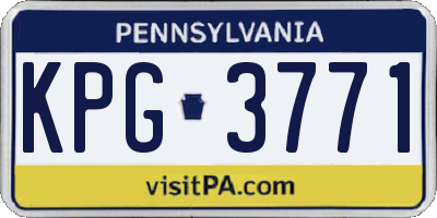 PA license plate KPG3771