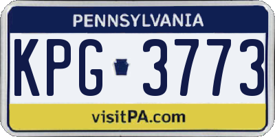PA license plate KPG3773