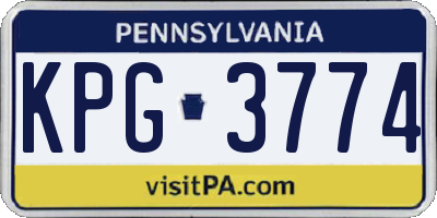 PA license plate KPG3774