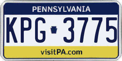 PA license plate KPG3775