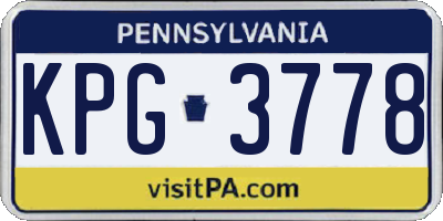 PA license plate KPG3778
