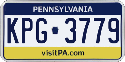 PA license plate KPG3779