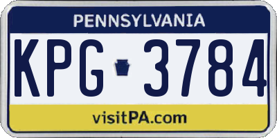 PA license plate KPG3784