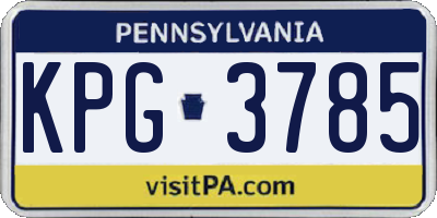 PA license plate KPG3785