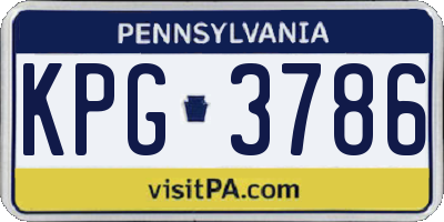 PA license plate KPG3786