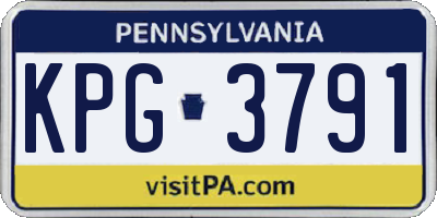 PA license plate KPG3791