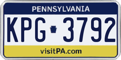 PA license plate KPG3792