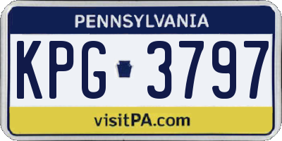 PA license plate KPG3797