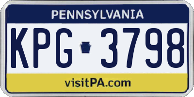 PA license plate KPG3798