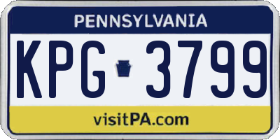 PA license plate KPG3799