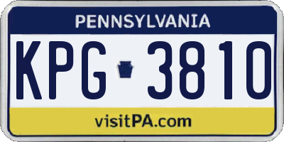 PA license plate KPG3810