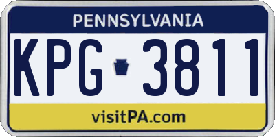 PA license plate KPG3811