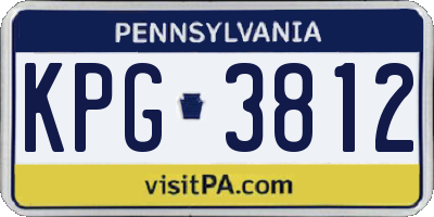 PA license plate KPG3812