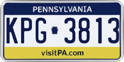 PA license plate KPG3813