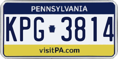 PA license plate KPG3814