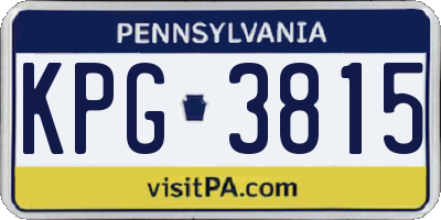 PA license plate KPG3815