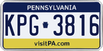 PA license plate KPG3816