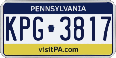 PA license plate KPG3817