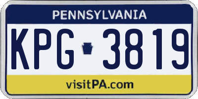 PA license plate KPG3819