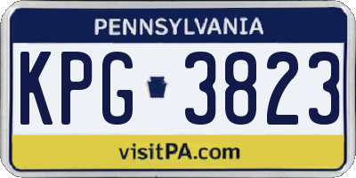 PA license plate KPG3823