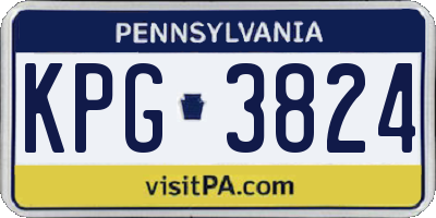 PA license plate KPG3824