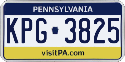 PA license plate KPG3825