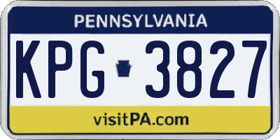 PA license plate KPG3827