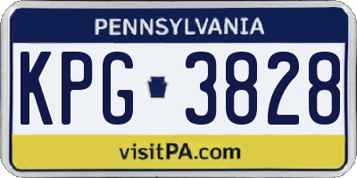PA license plate KPG3828