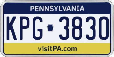 PA license plate KPG3830