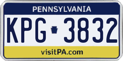 PA license plate KPG3832