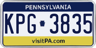 PA license plate KPG3835