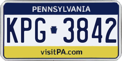 PA license plate KPG3842