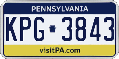 PA license plate KPG3843