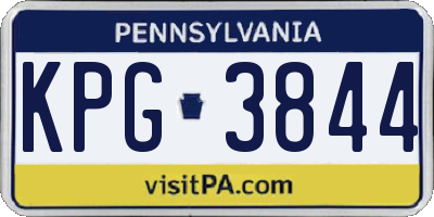 PA license plate KPG3844