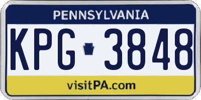 PA license plate KPG3848